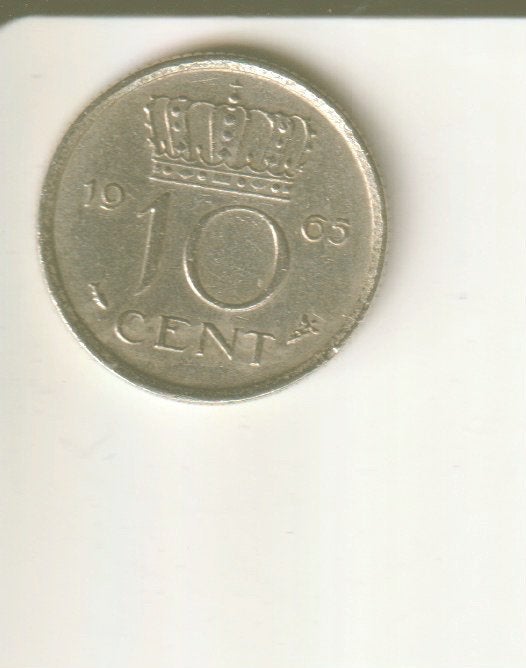 10 cent 1965 nederland, Postzegels en Munten, Munten | Nederland, Verzenden, Koningin Juliana, 10 cent