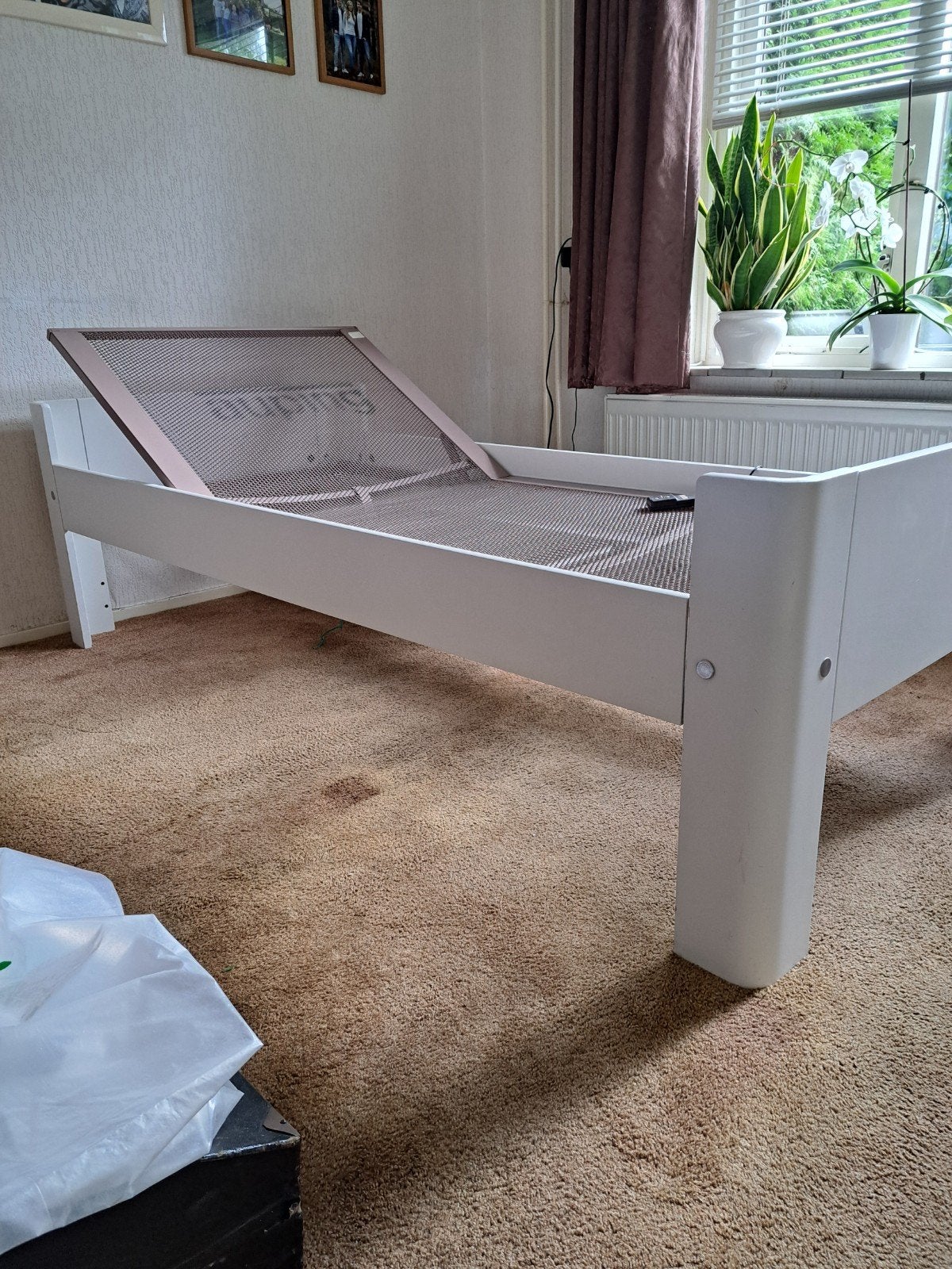 Auping Auronde bed 90x200 met verstelbare Auping spiraalbode, Huis en Inrichting, Slaapkamer | Bedden, Ophalen, 90 cm, Eenpersoons