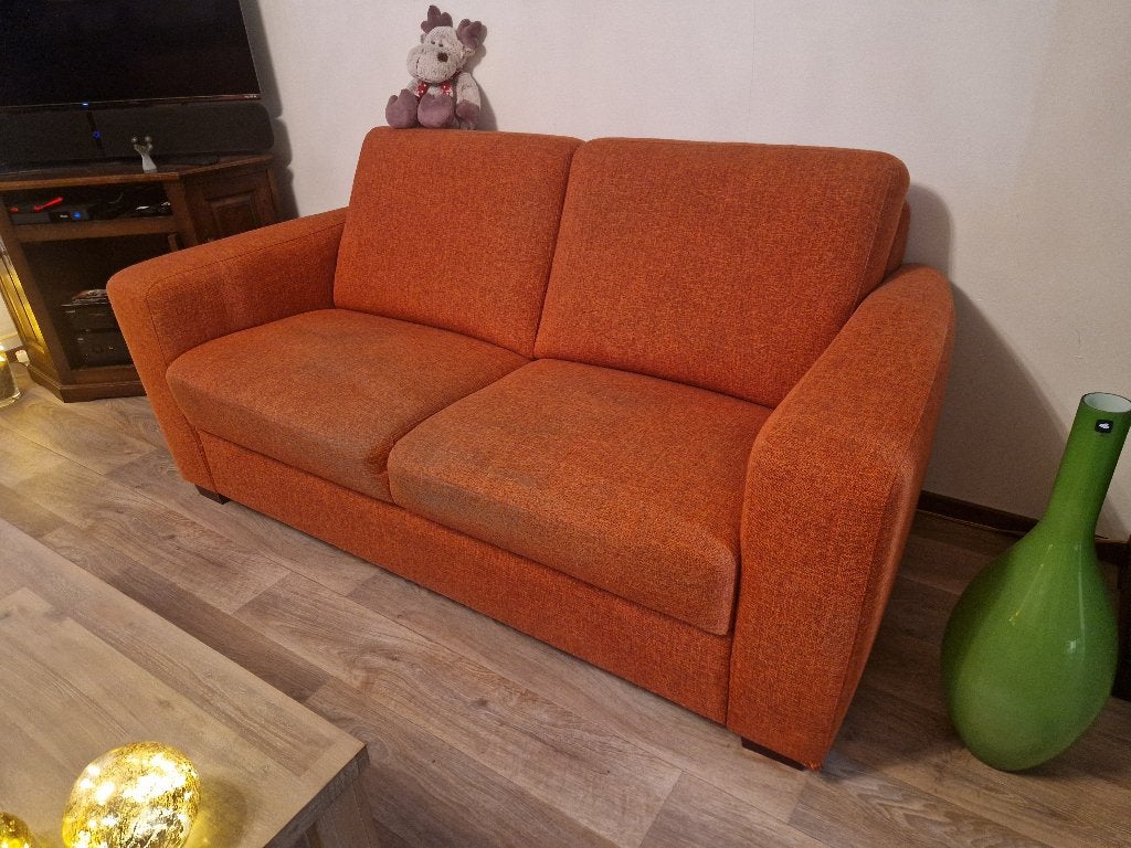 Oranje WK 3-zitsbank!, Huis en Inrichting, Banken | Bankstellen, Ophalen, Gebruikt, 150 tot 200 cm, Driepersoons