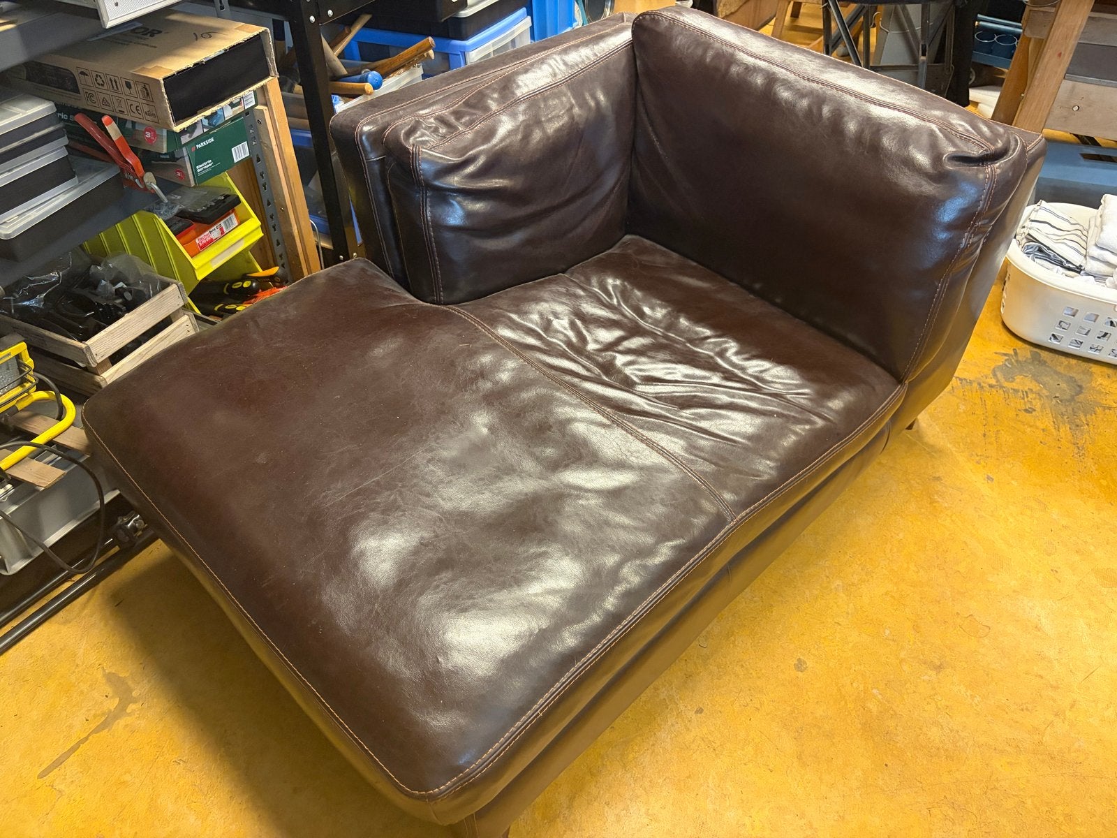 GRATIS op te halen: Lederen chaise longue, Ophalen, Gebruikt, Eenpersoons, Leer