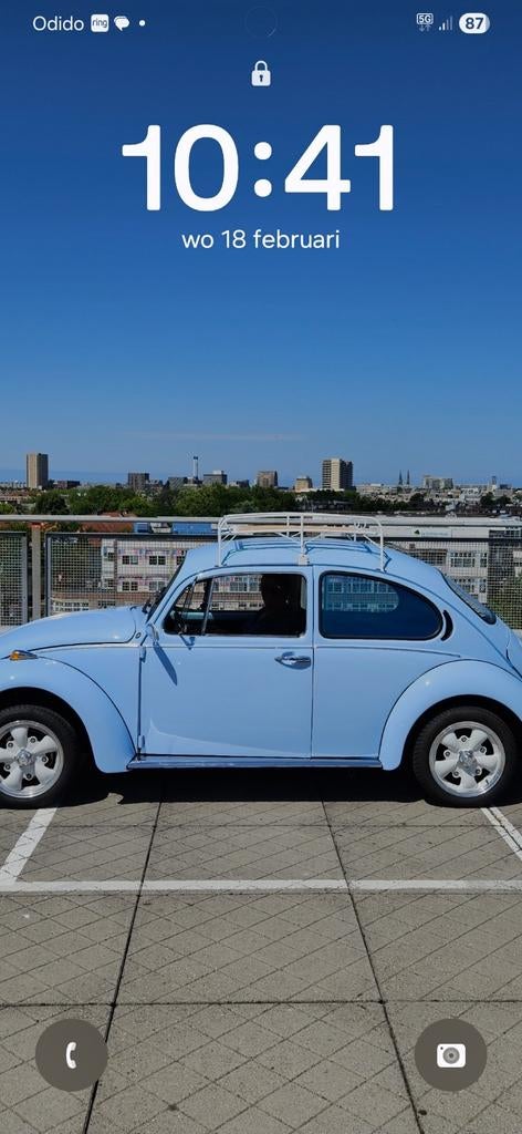 Leuke kever te koop, Auto's, Volkswagen, Particulier, Beetle (Kever), Benzine, Handgeschakeld, Blauw, Zwart, Kunstmatig leder