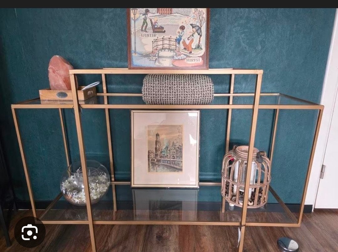 Riverdale Amaro Dressoir Goud - Stijlvol en Modern, Ophalen, Met plank(en), 100 tot 150 cm, Zo goed als nieuw
