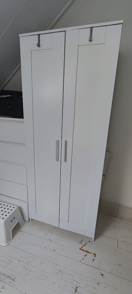 IKEA BRIMNES Kledingkast Wit (78x50x190 cm) – Gemonteerd, Ophalen, Met deur(en), 50 tot 100 cm, Zo goed als nieuw