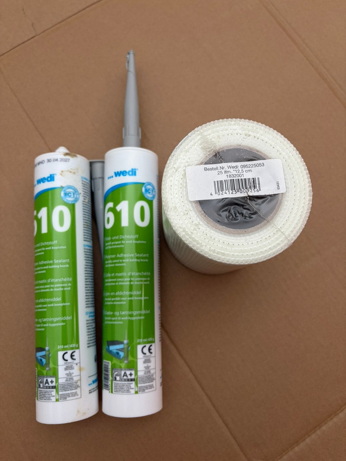 Wedi weefselband & lijm, Doe-het-zelf en Verbouw, Overige materialen, Zo goed als nieuw, Minder dan 5 m², Ophalen
