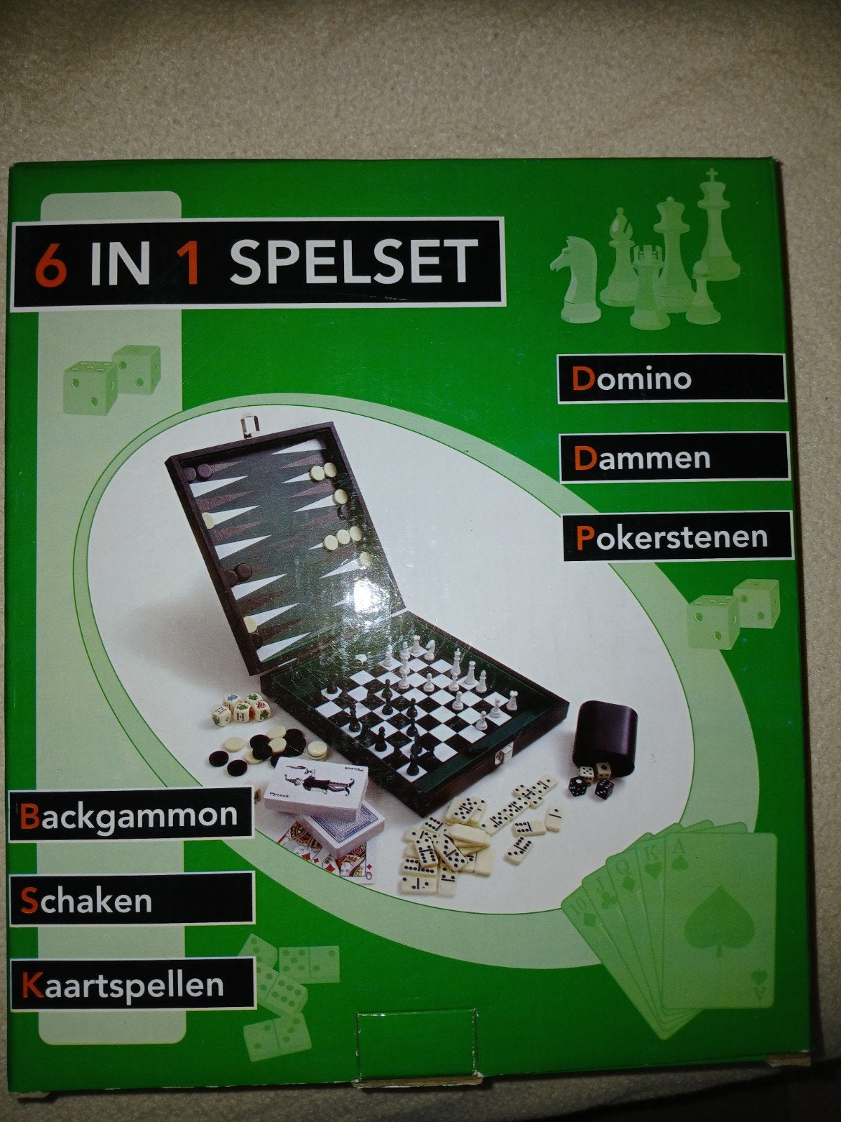 spelletjes domino dammen schaken backgammon poker, Ophalen of Verzenden, Nieuw
