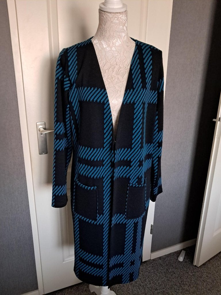 Vest + Rok NED  Kleur : Zwart / Blauw Petrol Maat : L  ., Kleding | Dames, Truien en Vesten, Blauw, Maat 42/44 (L), Nieuw, Ophalen of Verzenden