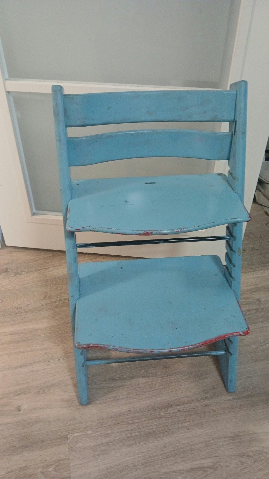 Stokke Tripp Trapp licht blauw, Ophalen, Gebruikt, Meegroeistoel