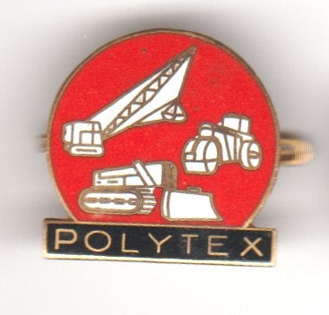 Polytex emaille-goudkl. robuust broche. vintage in gave staa, Verzenden, Zo goed als nieuw, Transport