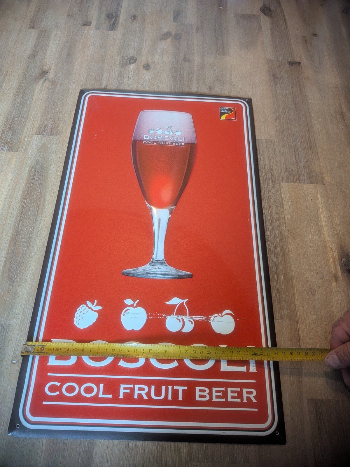 Boscoli Cool Fruit Beer Reclamebord - Vintage Look, Ophalen of Verzenden, Reclamebord