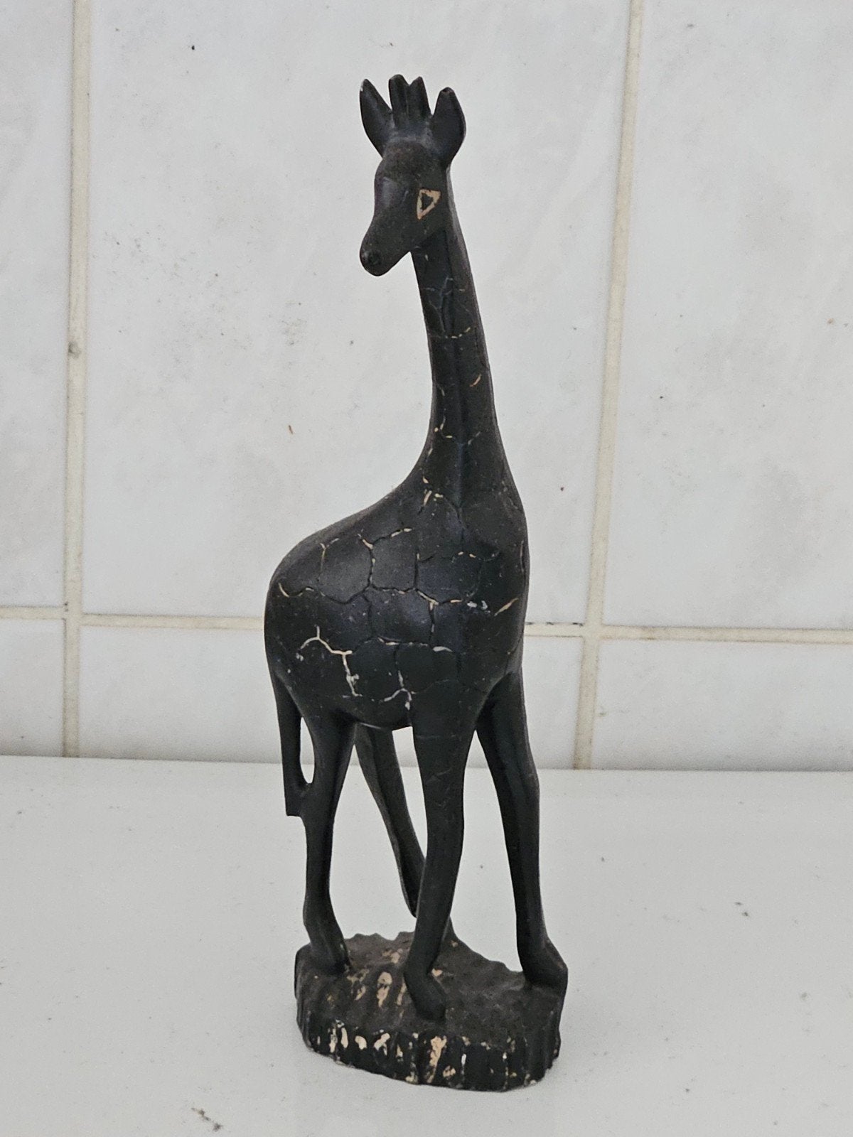 Houten Giraffe Beeldje - 27 cm hoog, Ophalen, Hout, Overige stijlen, Gebruikt