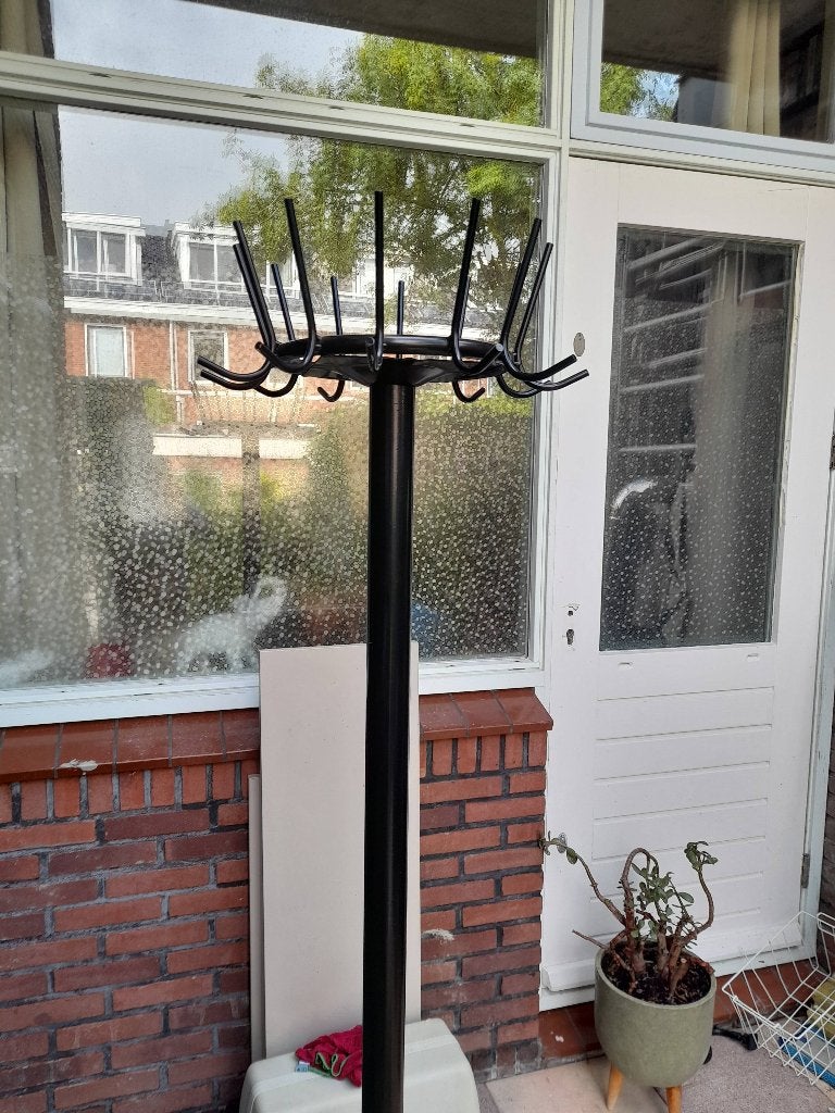 Zwarte staande kapstok met parapluhouder, Ophalen, Gebruikt, Metaal, Staande kapstok