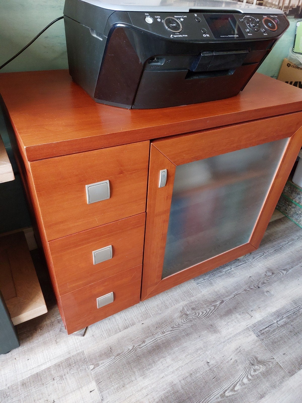 kersen  hout Italië design dressoir kastje, Ophalen, Gebruikt, 50 tot 100 cm, Glas