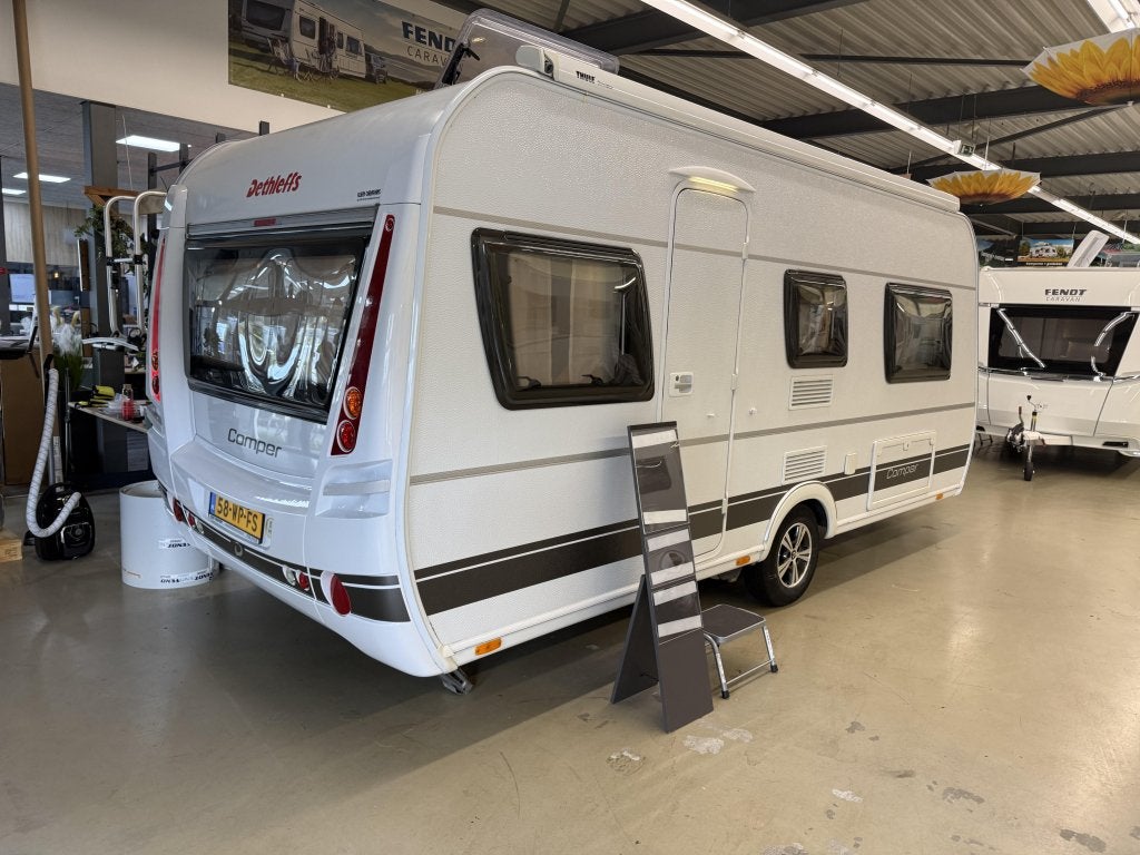 Dethleffs Camper 470 ER +mover+luifel+fietsendrag, Rondzit, Fietsenrek, Bedrijf, 2 aparte bedden
