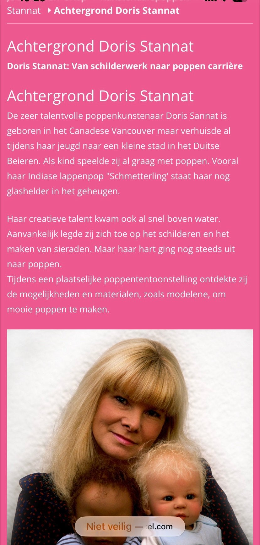 Reborn peuter v Doris Stannat limited 🎀, Verzenden, Zo goed als nieuw, Pop