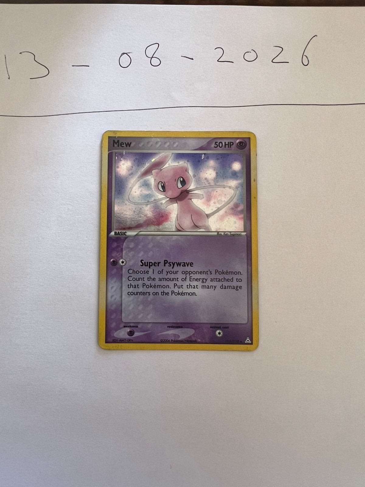 Pokemon mew holon phantoms 111/110, Ophalen of Verzenden, Zo goed als nieuw, Losse kaart, Foil