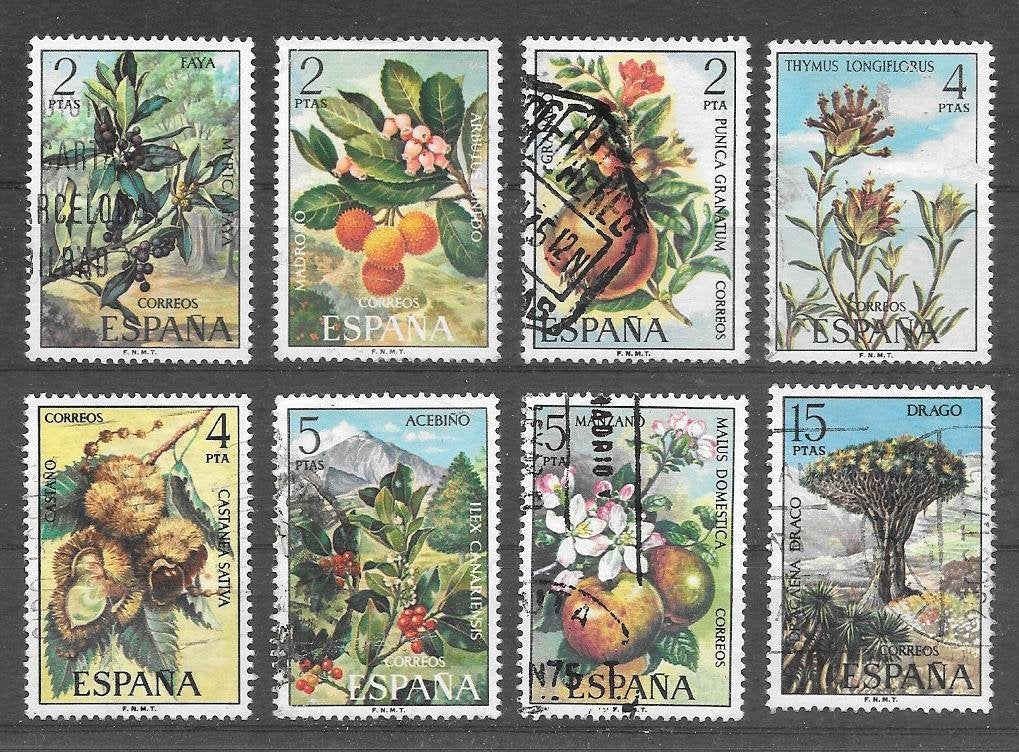 Spanje 1972-1975 Flora, Verzenden, Gestempeld