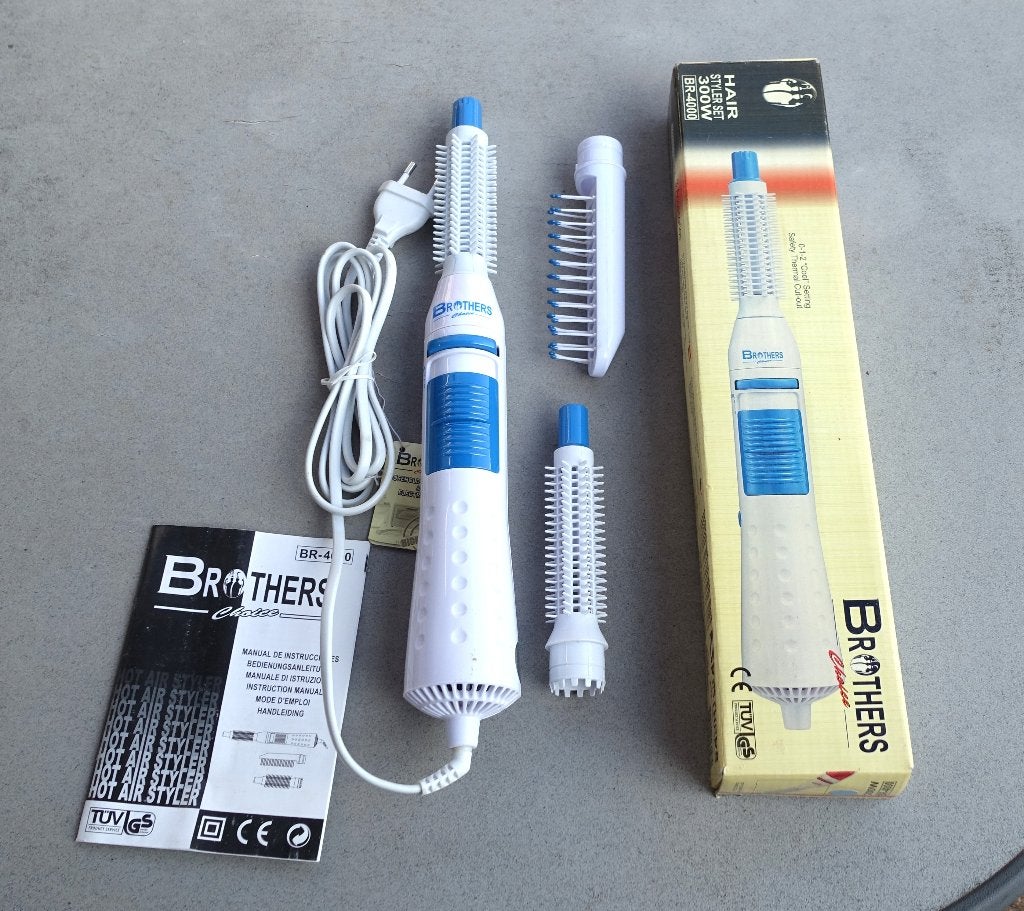 Brothers Hair Styler Set 300W BR-4000 Föhn + Borstel - nieuw, Ophalen of Verzenden, Nieuw, Föhn of Haardroger