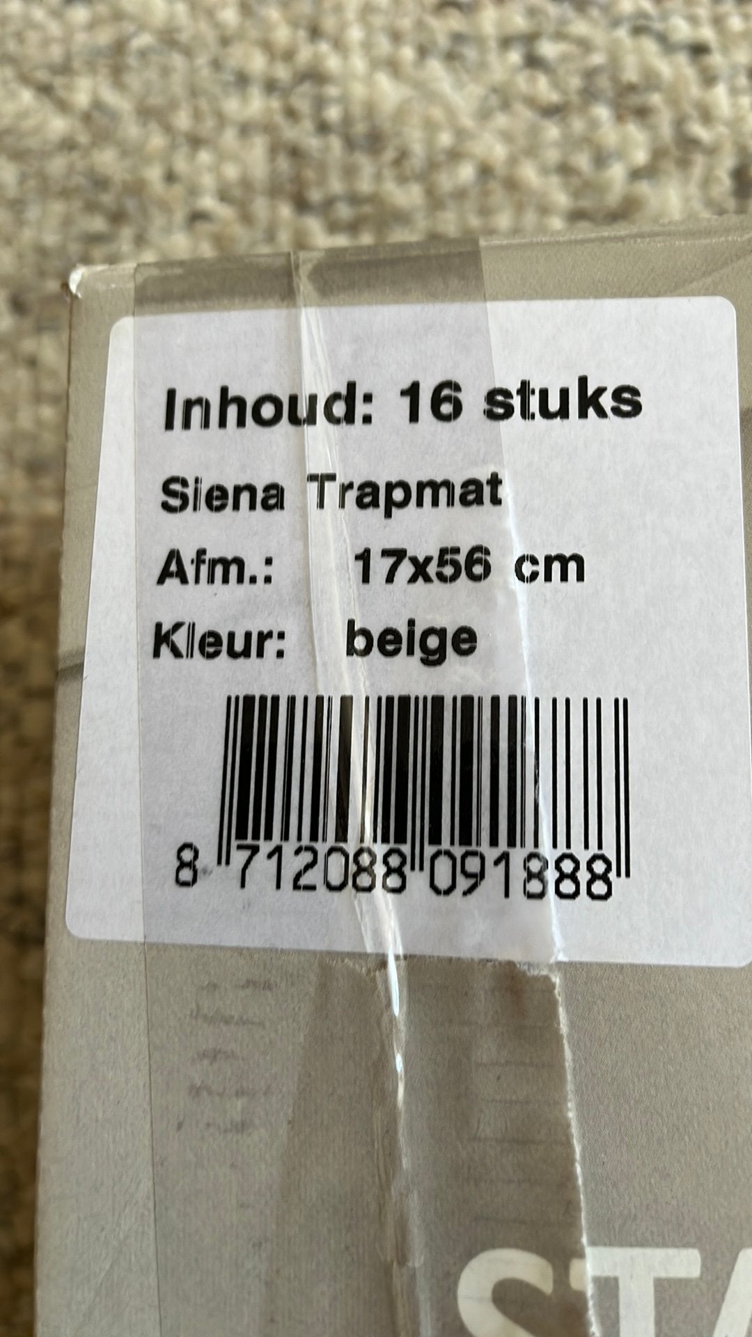 Siena trapmat van de praxis, Huis en Inrichting, Stoffering | Vloerbedekking, Ophalen, Zo goed als nieuw, Beige, Tapijt