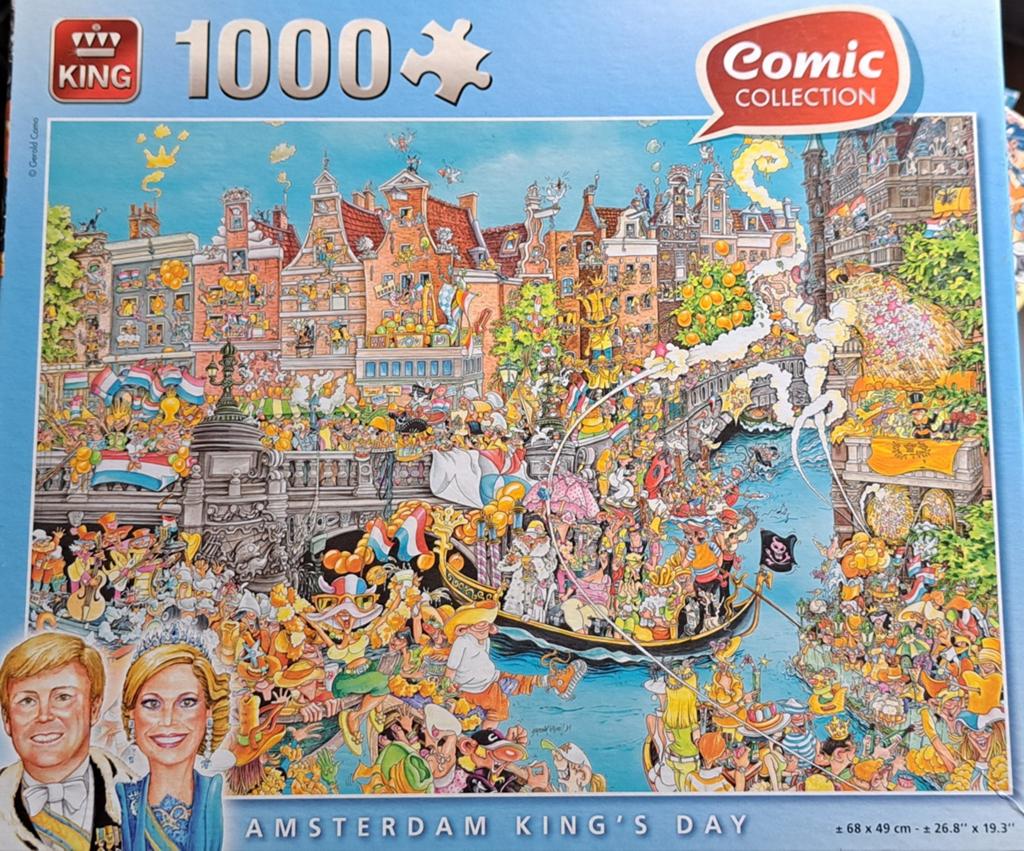 King Puzzel 1000 stukjes - Amsterdam King's Day, Ophalen, 500 t/m 1500 stukjes, Gebruikt, Legpuzzel