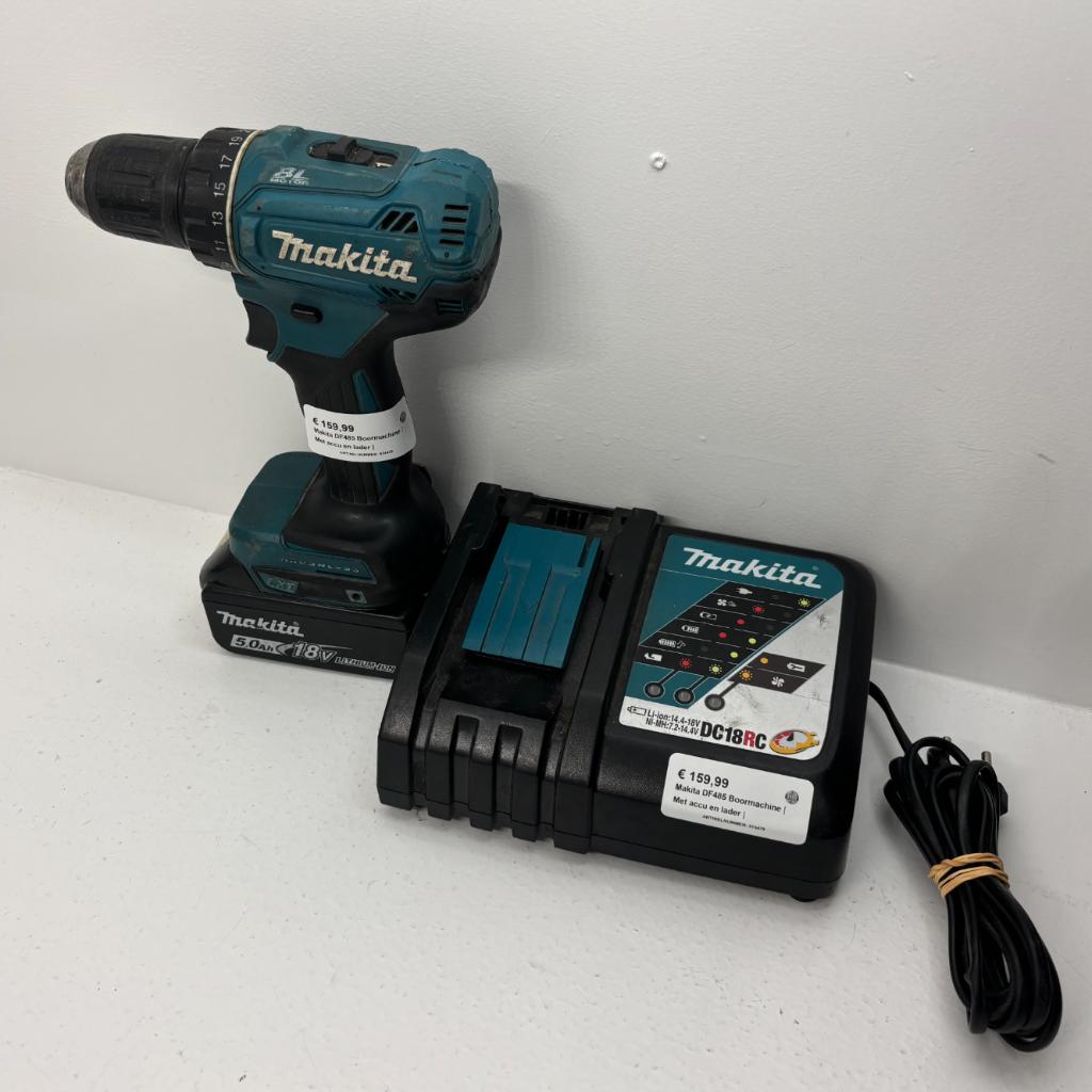 Makita DF485 Boormachine | Met accu en lader |, Boormachine, Gebruikt, Dordrecht@usedproducts.nl, Toulonselaan 72