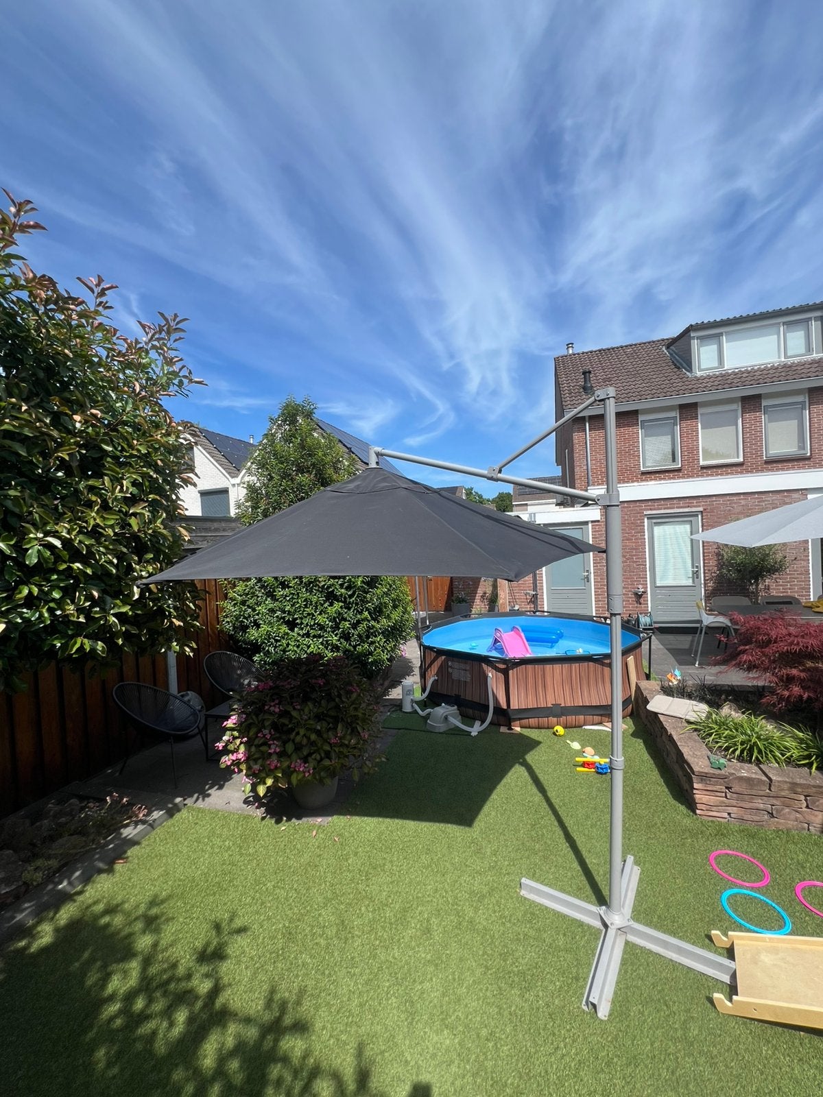 Zwevende parasol 300cm, Tuin en Terras, Droogmolens en Wasrekken, Ophalen, Zo goed als nieuw, Droogmolen