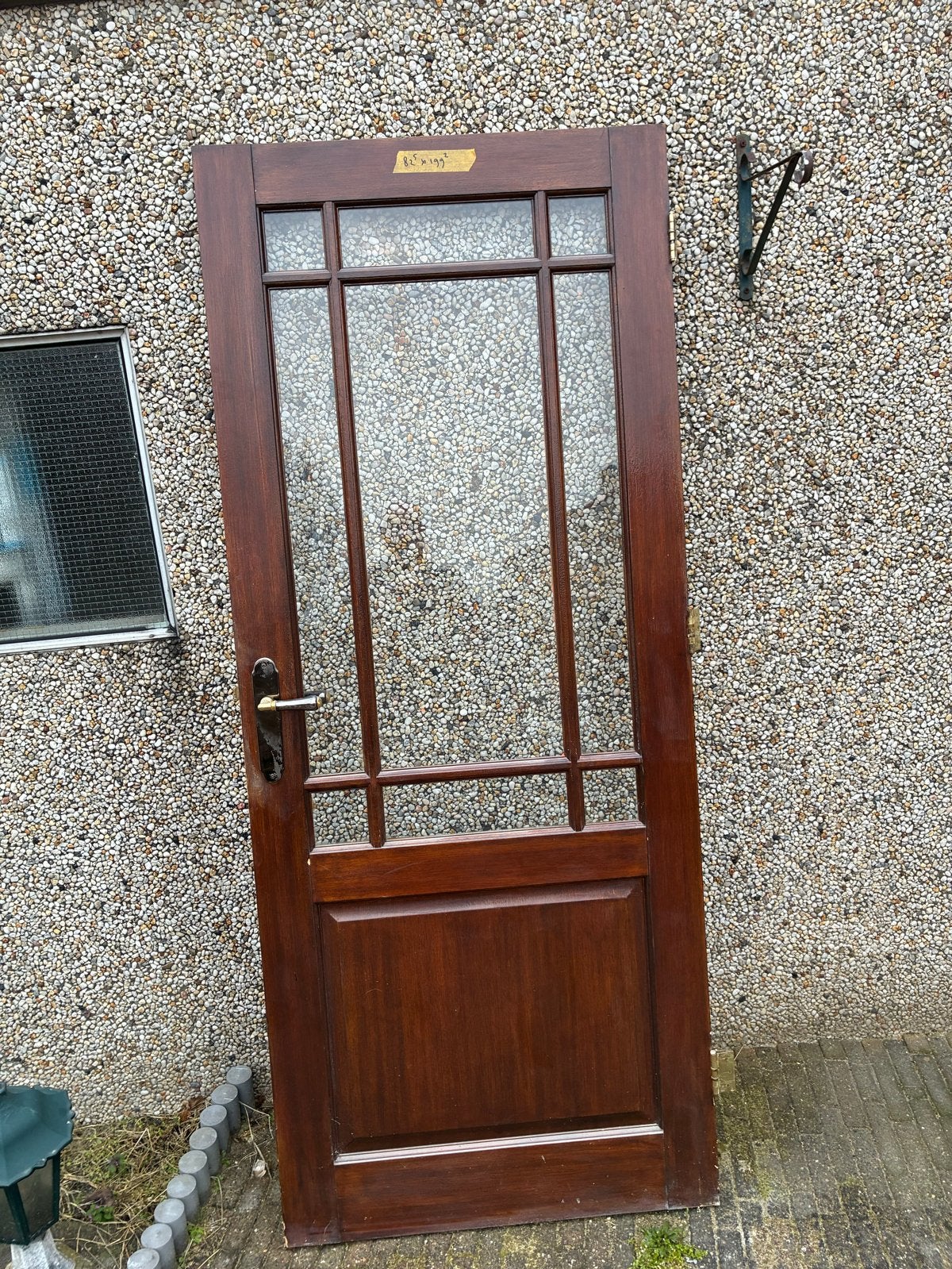 Houten Binnendeur met Glas - 82x199 cm, Ophalen, Gebruikt, 80 tot 100 cm, Binnendeur