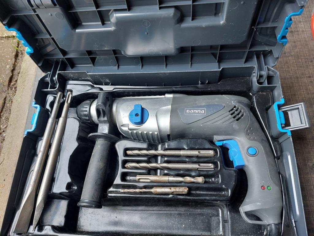 Gamma Boorhamer met accessoires in koffer, Boor- en/of Breekhamer, Ophalen of Verzenden, Klopboormechanisme, Gebruikt