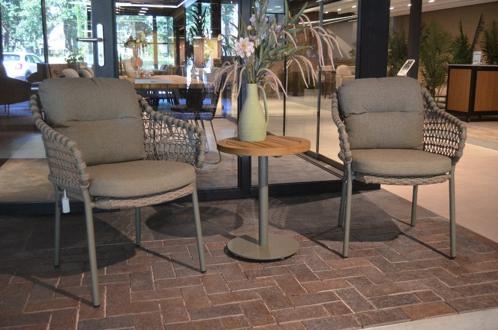 Jura bistroset, Tuin en Terras, 2 zitplaatsen, Bijzettafel, Ophalen of Verzenden, Zo goed als nieuw