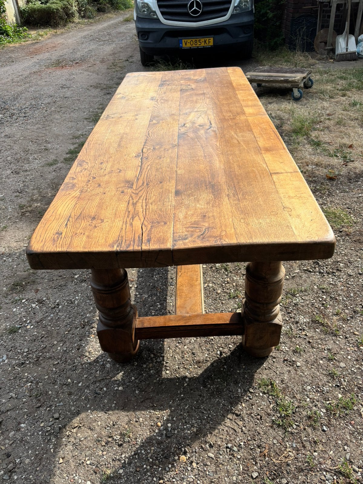 Antieke eiken eettafel of kloostertafel prachtige patina, Ophalen