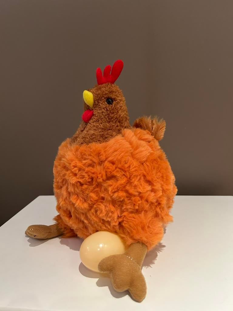 Leuke pluche kip met ei, Ophalen of Verzenden, Nieuw, Overige typen