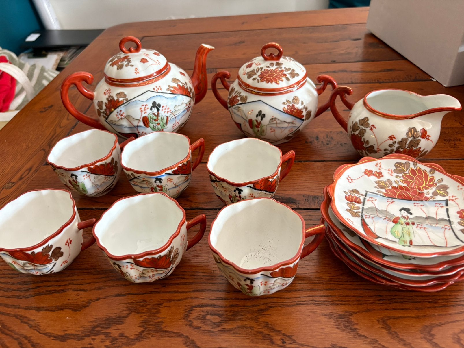 Kutani chinees theeservies decor 130, Antiek en Kunst, Ophalen of Verzenden
