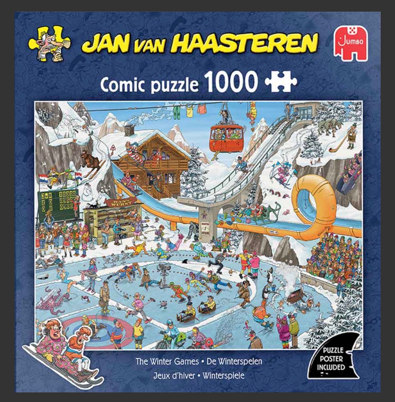 Jan van Haasteren puzzel De winterspelen, 1000 stukjes, Ophalen, 500 t/m 1500 stukjes, Zo goed als nieuw