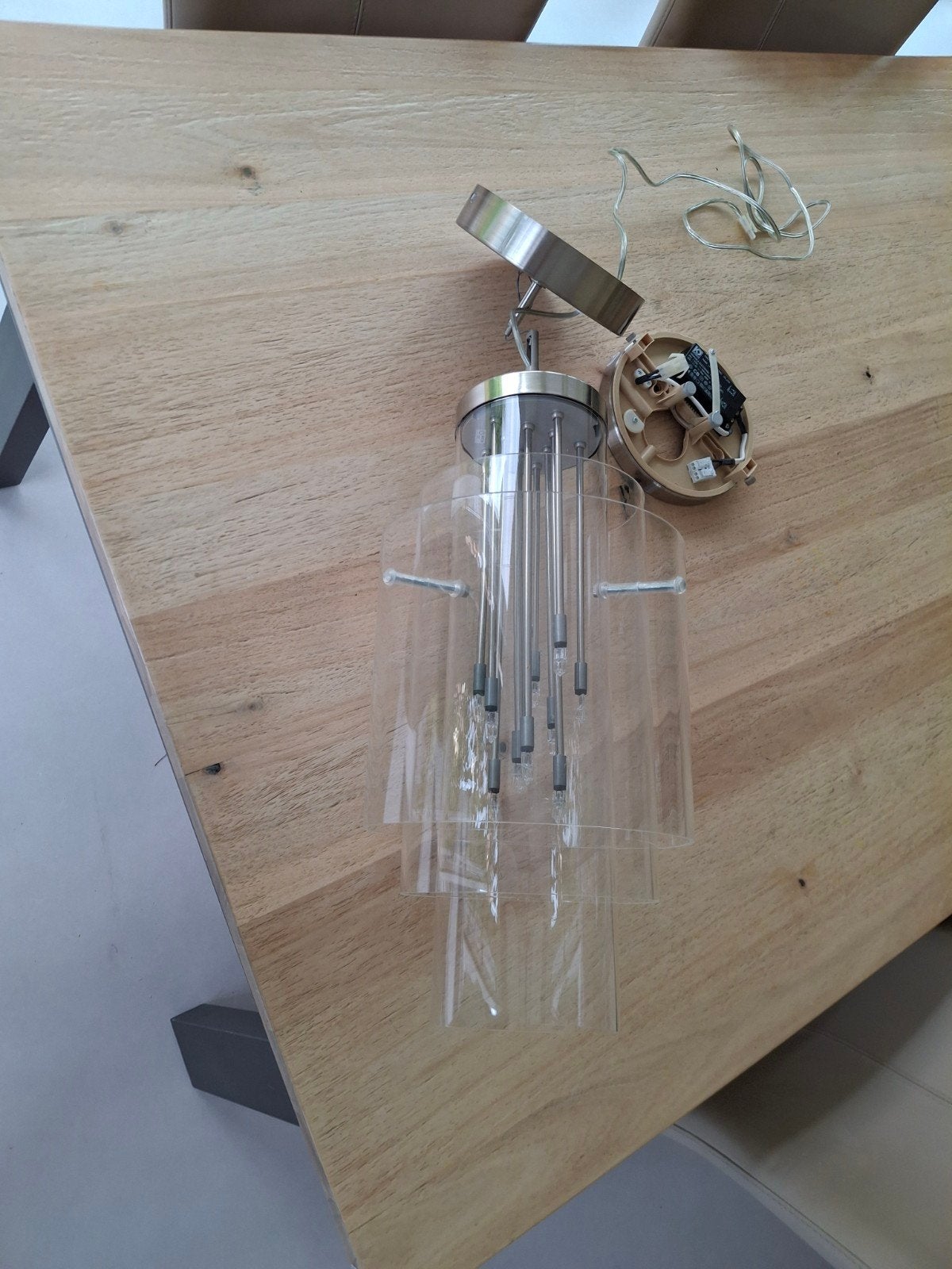 Moderne, transparante hanglamp, teab, Huis en Inrichting, Ophalen, Gebruikt, Kunststof