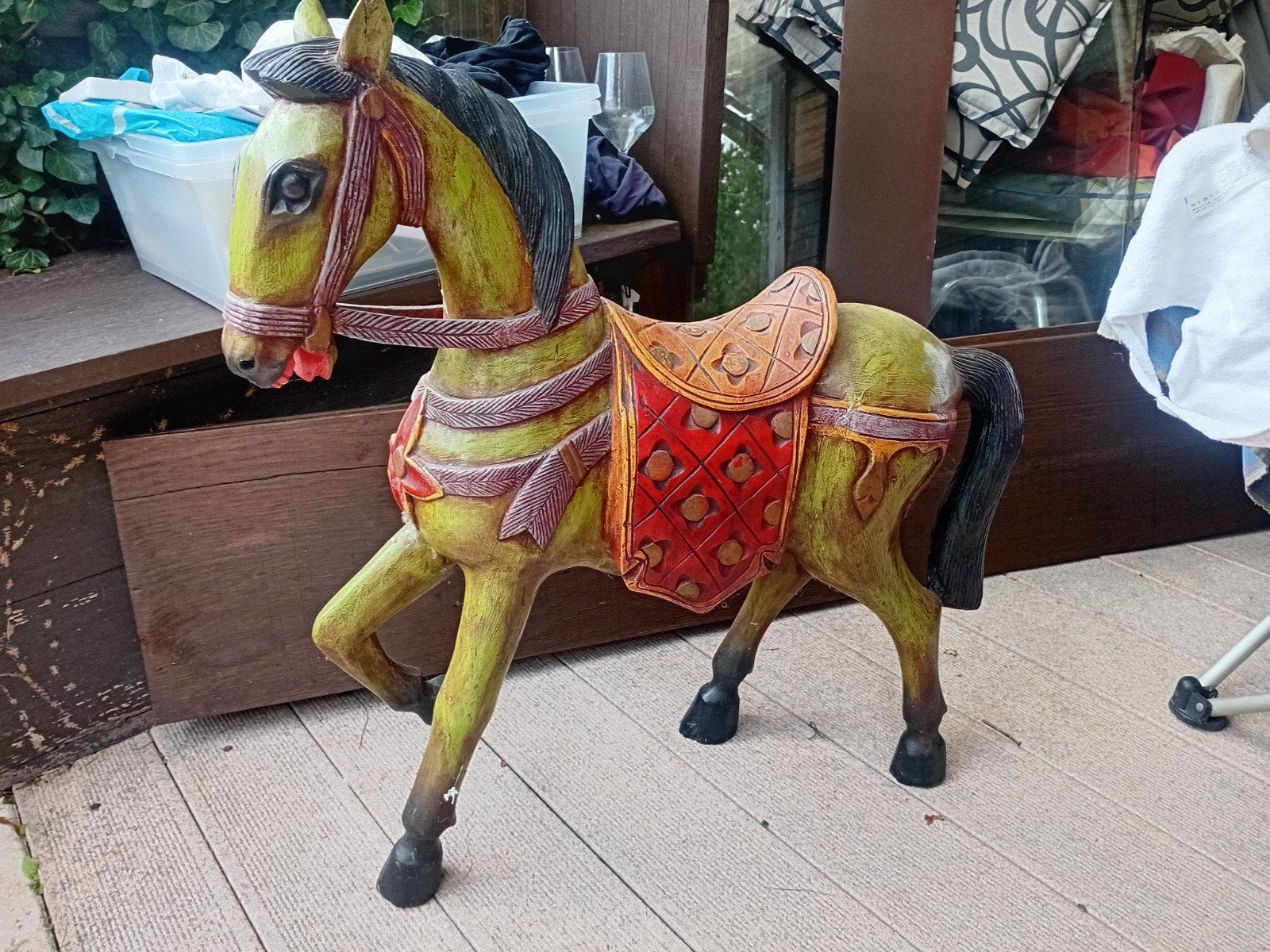 Houten paard, in goede staat., Antiek en Kunst, Ophalen, Beschilderd