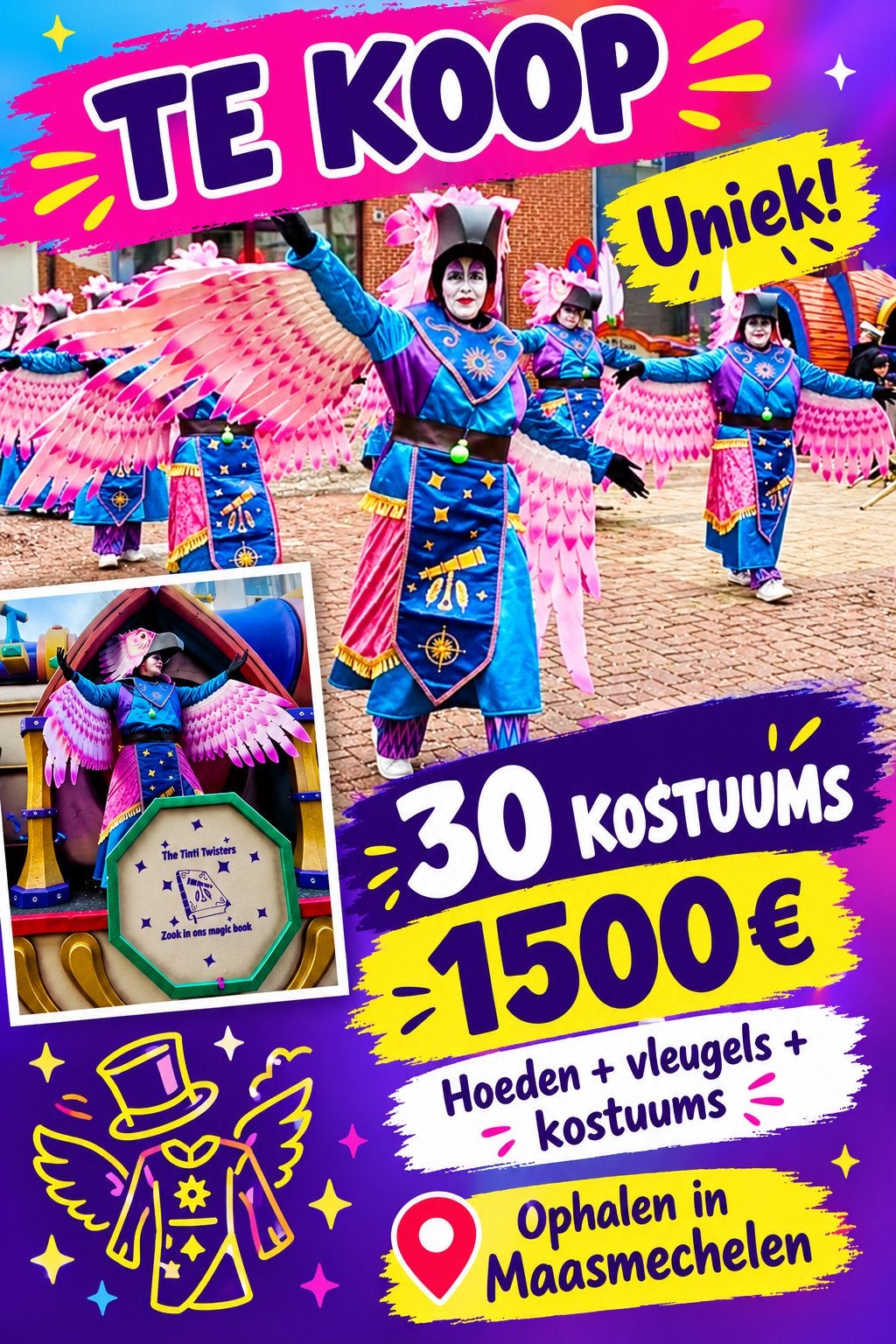 Carnavalskleding loopgroep kostuums, Ophalen, Zo goed als nieuw