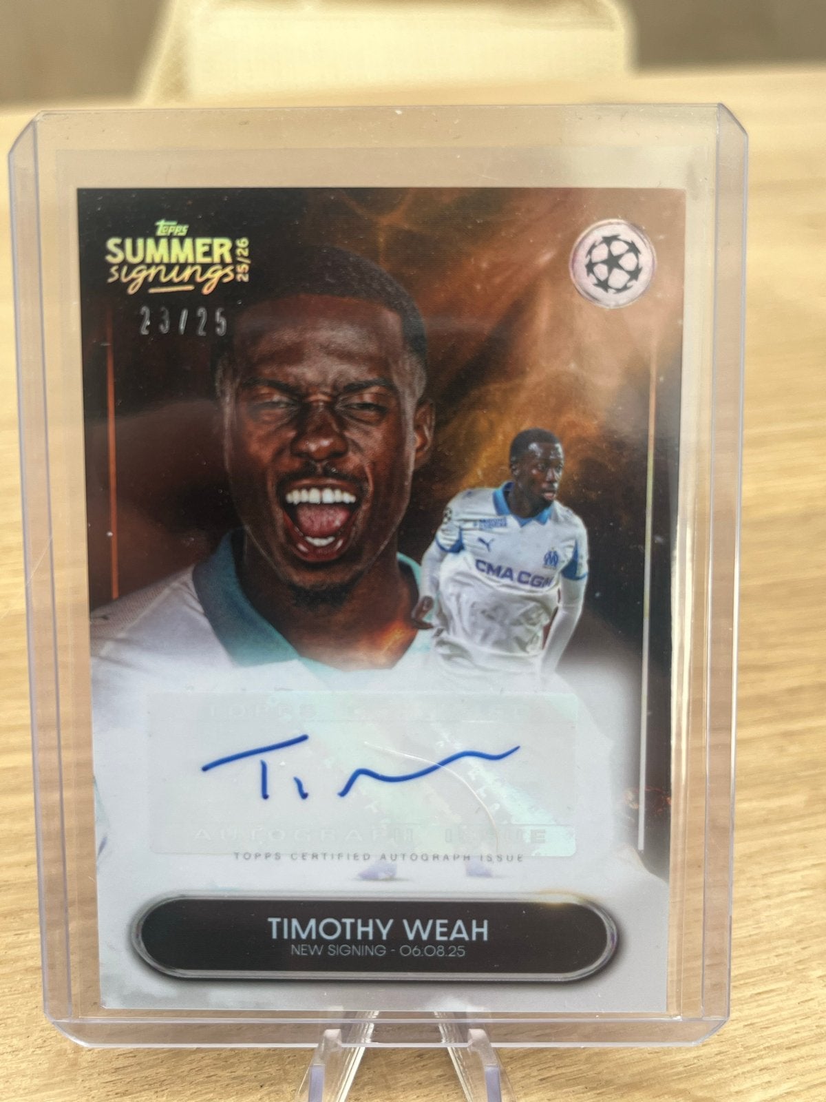 Timothy Weah Topps Summer Signings Autograph Kaart 23/25, Verzamelen, Sportartikelen en Voetbal, Ophalen, Zo goed als nieuw, Buitenlandse clubs