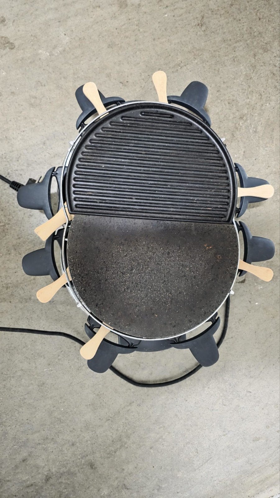 Raclette grill met natuursteen en grillplaat, Ophalen, Gebruikt, 4 t/m 7 personen