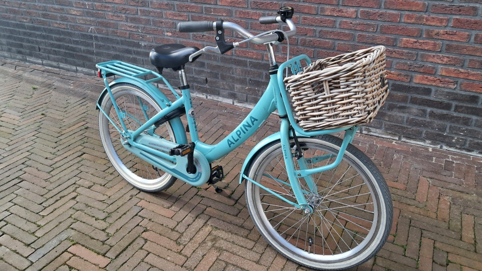 Alpina meisjesfiets 22 inch - Blauw, Ophalen, Terugtraprem, 22 inch, Gebruikt