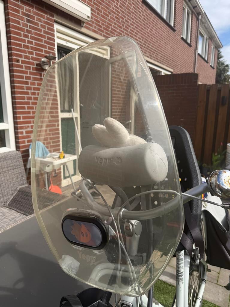 Yepp voorzitje met windscherm, Ophalen of Verzenden, Gebruikt, Voorzitje, Voetsteuntjes