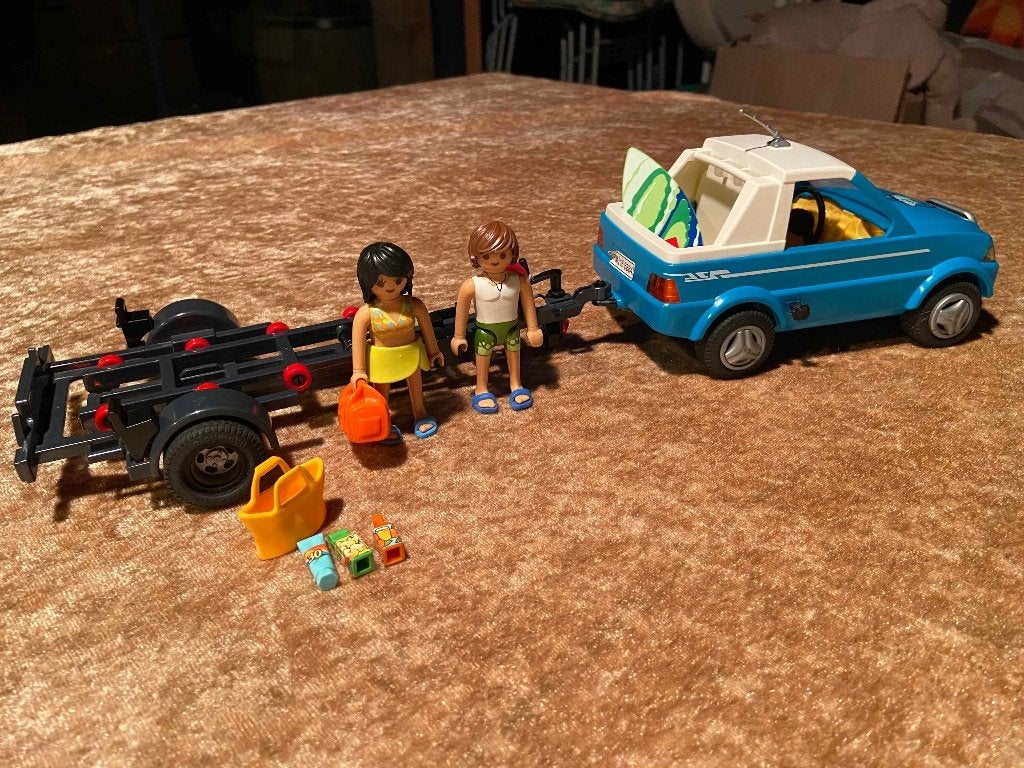 Playmobil Pickup met speedboot 6864, Gebruikt, Complete set, Ophalen of Verzenden, Boot/Schip