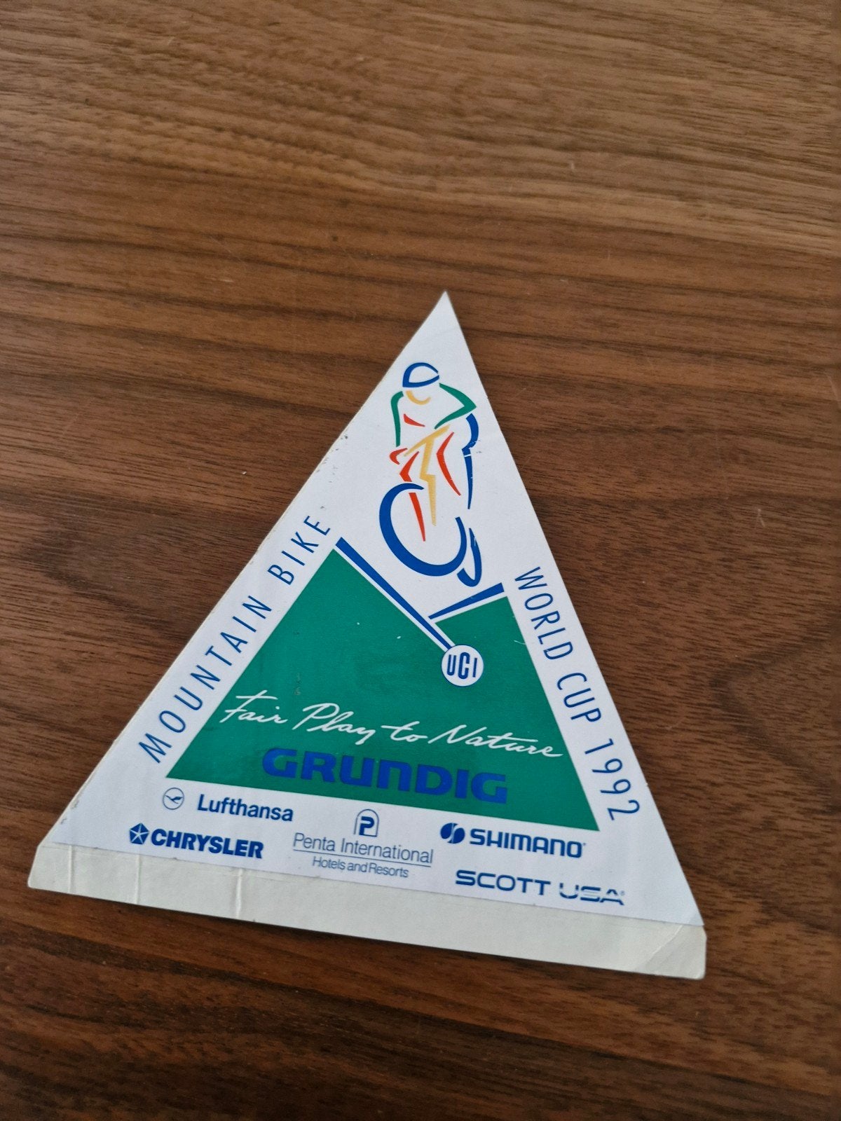 008 Vintage Mountain Bike World Cup 1992 Sticker Grundig, Ophalen of Verzenden