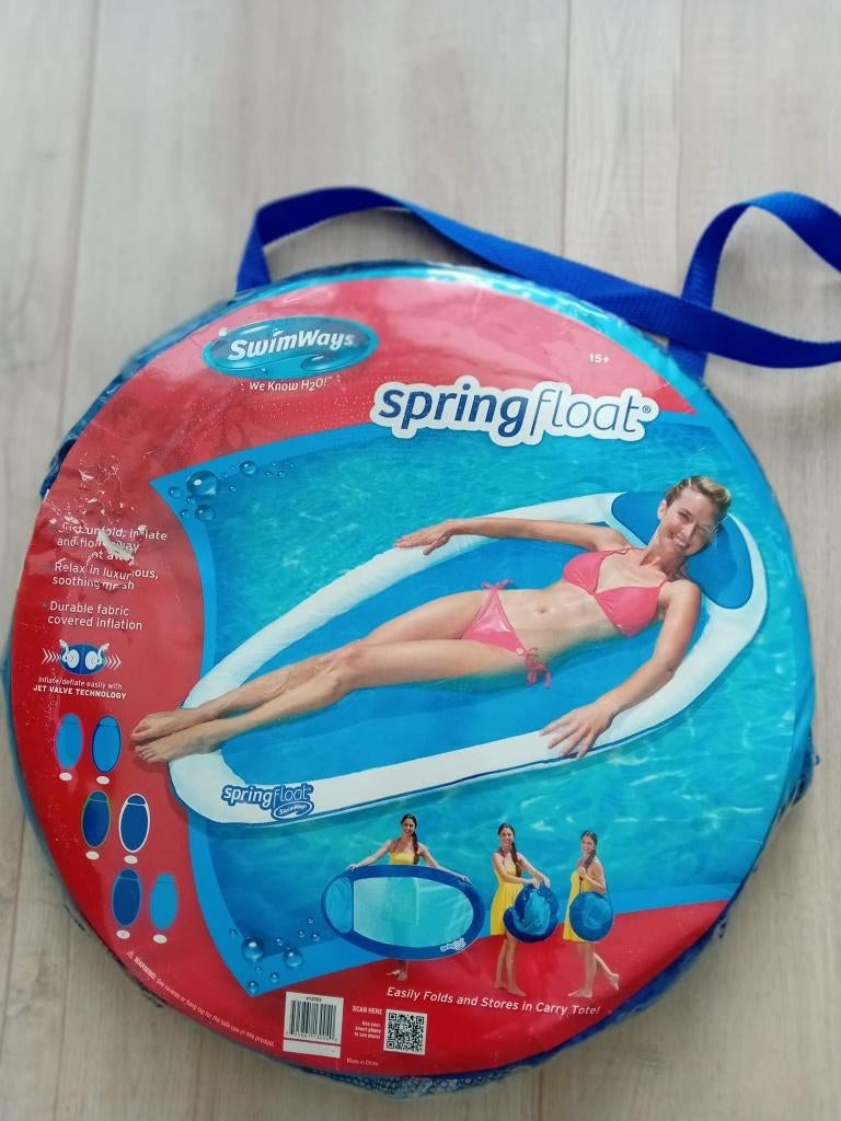 Stevige opblaasbare waterhangmat SwimWays tweekleurig blauw, Ophalen of Verzenden, Nieuw, Overige typen