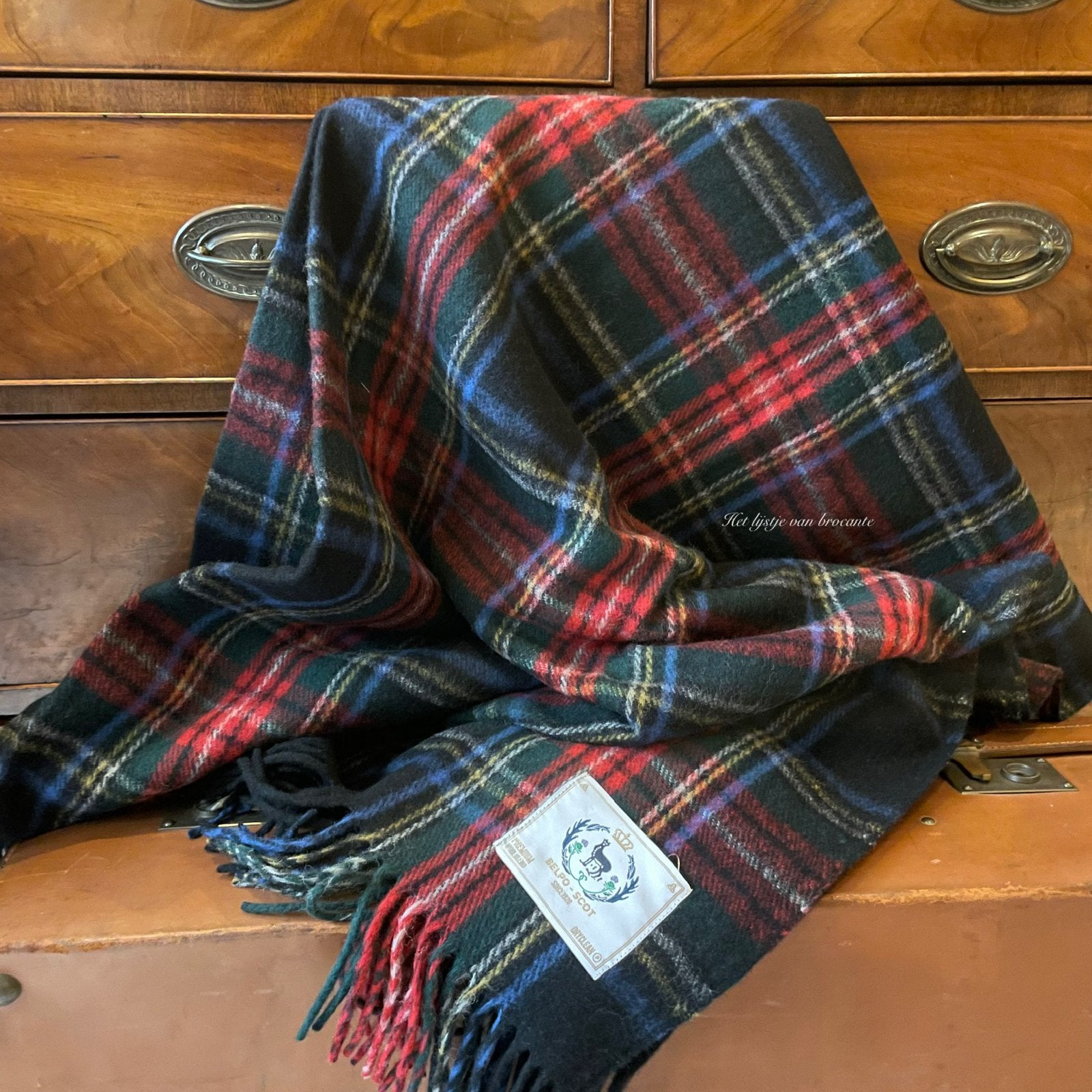 Iers wollen plaid Black Stewart, Rijsdijk 41 3241 GT Middelharnis, Ophalen of Verzenden, Info@hetlijstjevanbrocante.nl, Het lijstje van brocante