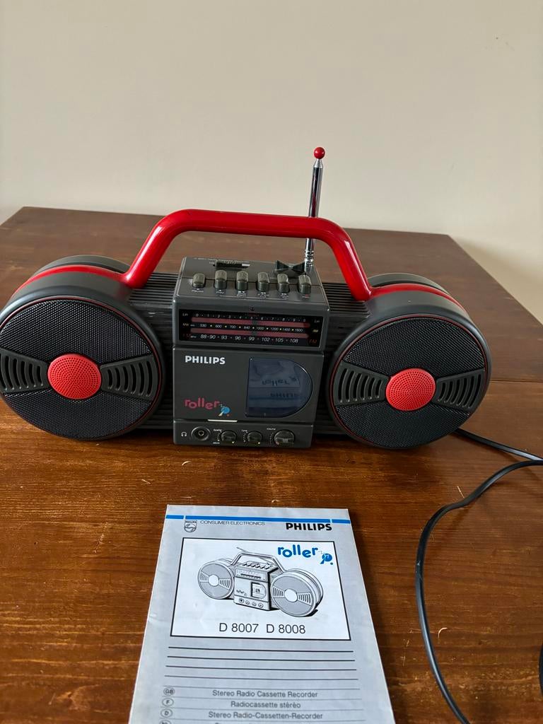 Philips Roller D 8007 Stereo Radio Cassette Recorder, Ophalen of Verzenden, Overige typen