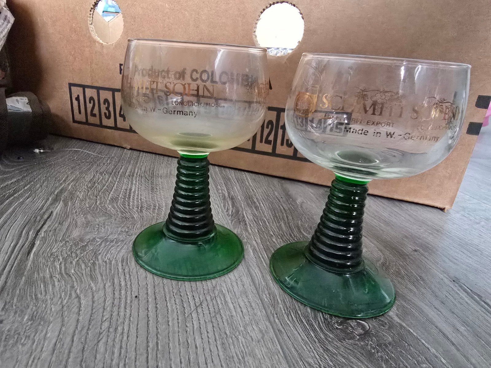 Vintage Schmitt Söhne wijnglazen - Made in W-Germany, Ophalen of Verzenden
