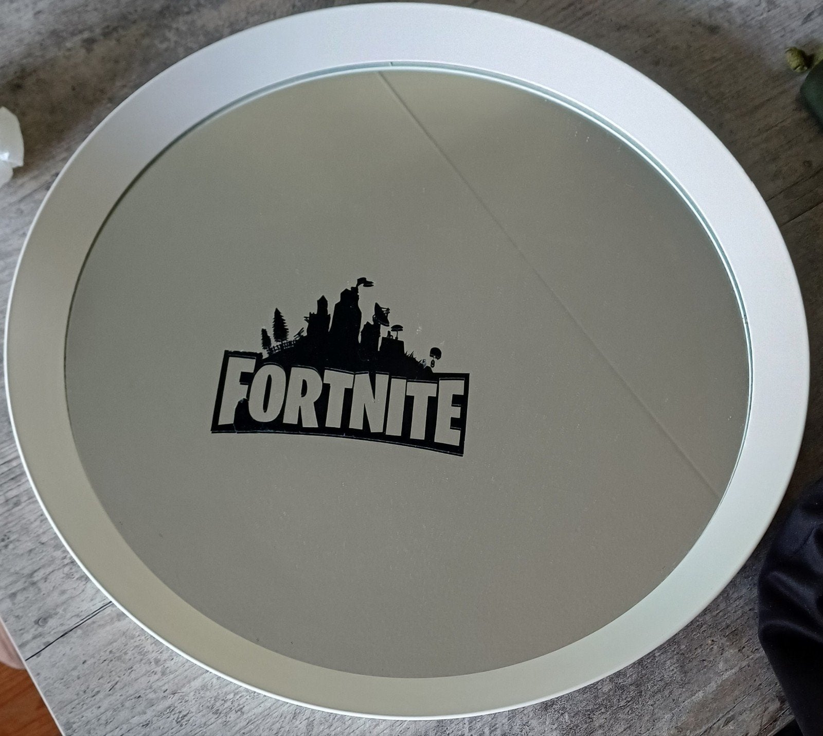 Fortnite spiegel - Rond - Wit frame, diameter 50cm, Ophalen, Rond, 50 tot 75 cm, Minder dan 100 cm