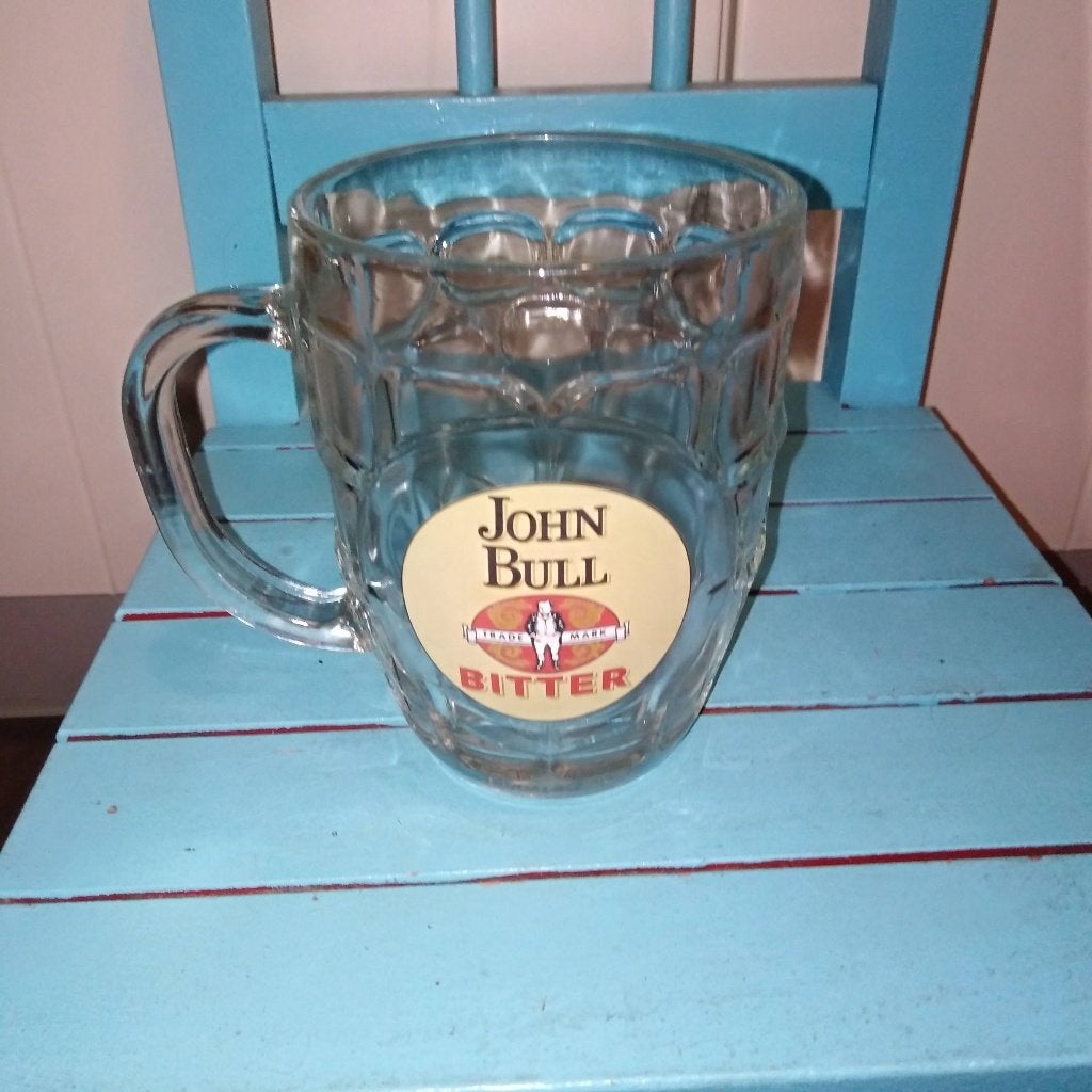 John Bull Bitter pul en John Bull Bitter Ale glas op voet, Ophalen, Gebruikt, Glas of Glazen, Overige merken