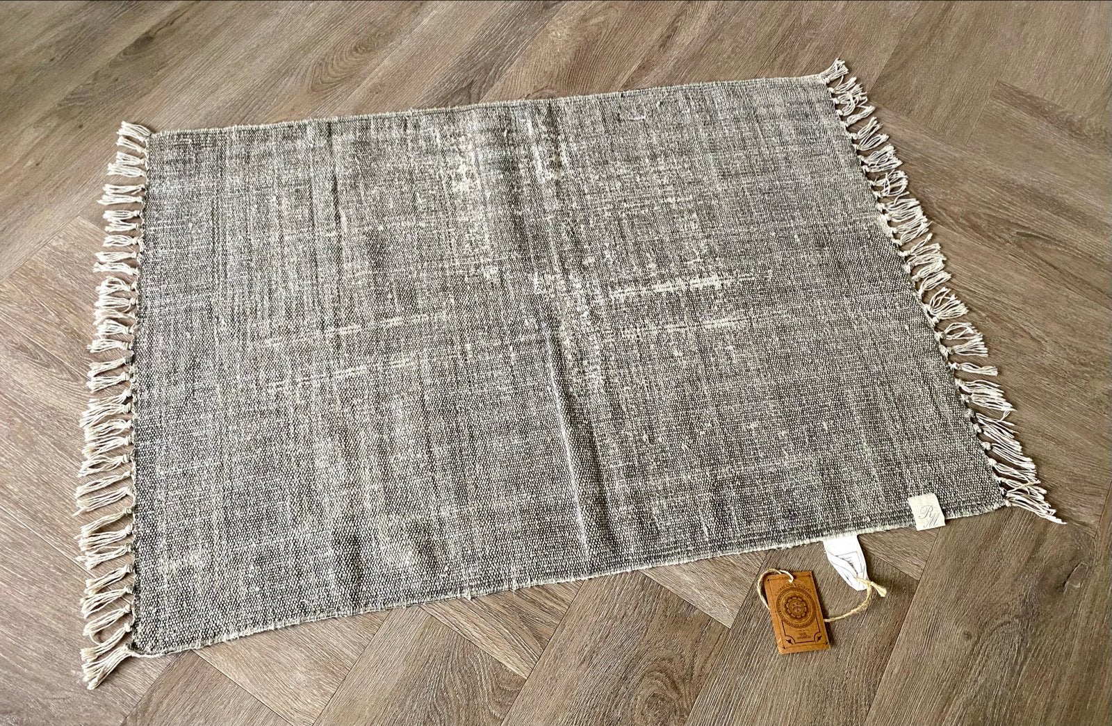 Riviera Maison Casablanca Vloerkleed 60x90 cm - Grijs Katoen, Nieuw, Grijs, Rechthoekig, 50 tot 100 cm