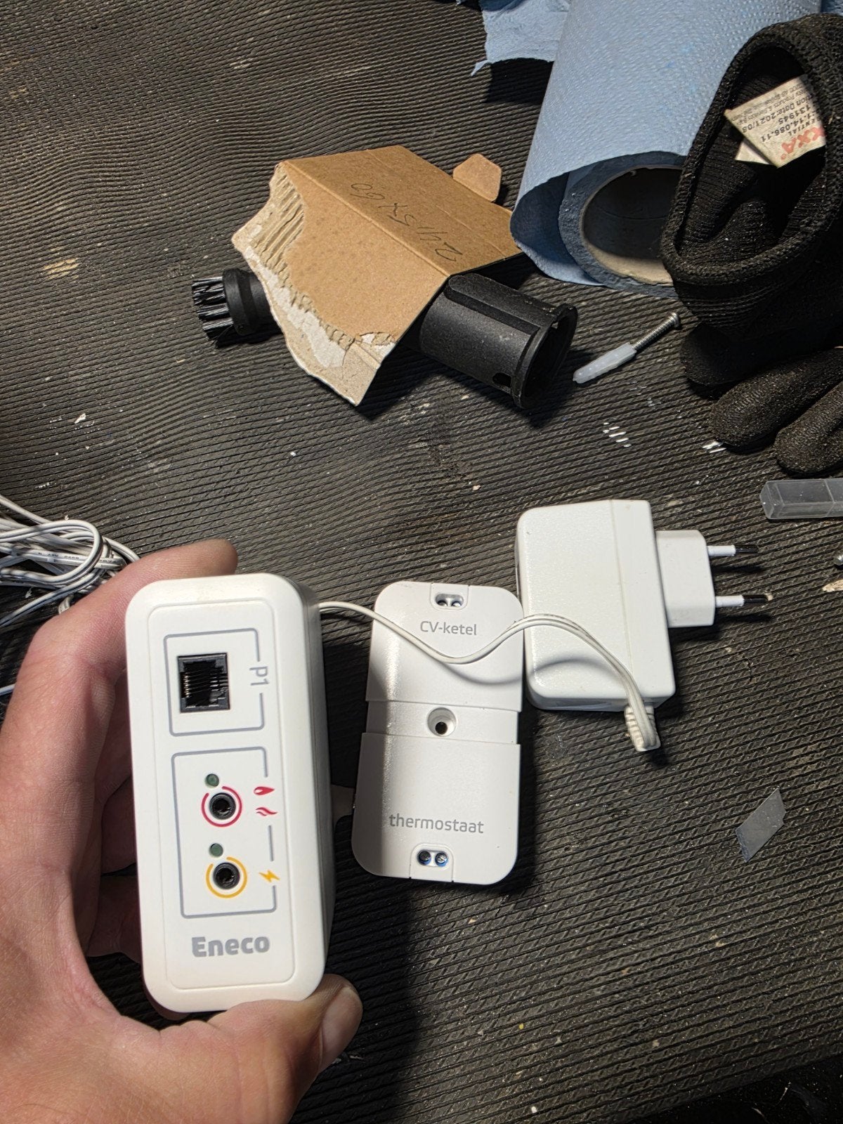 Eneco Toon Thermostaat met Gateway en CV-ketel module, Ophalen of Verzenden, Slimme thermostaat, Gebruikt