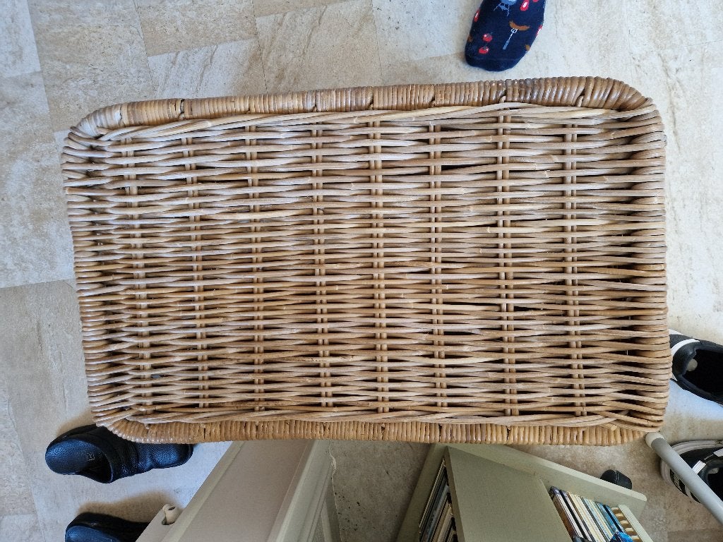 rieten mand, Ophalen, Gebruikt, Rechthoekig, Riet